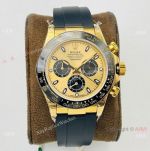 Swiss Clone Rolex Daytona VRF 7750 Chrono Watch Gold Panda Oysterflex  Strap